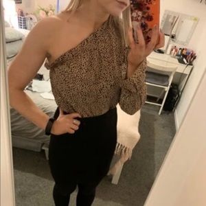 Cheetah Print One-Shoulder Top